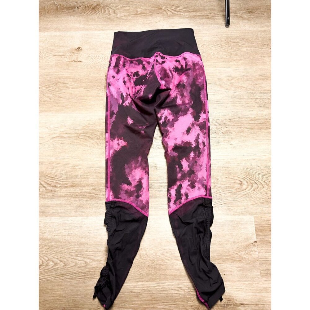 Lululemon Sweaty Endeavor Tie Dye High Rise Mesh Gathered Hem Leggings 8